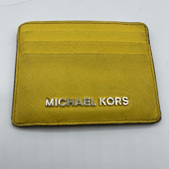 Michael‎ Kors Jodie Travel ID Credit Card Holder Yellow Mini - Picture 1 of 9